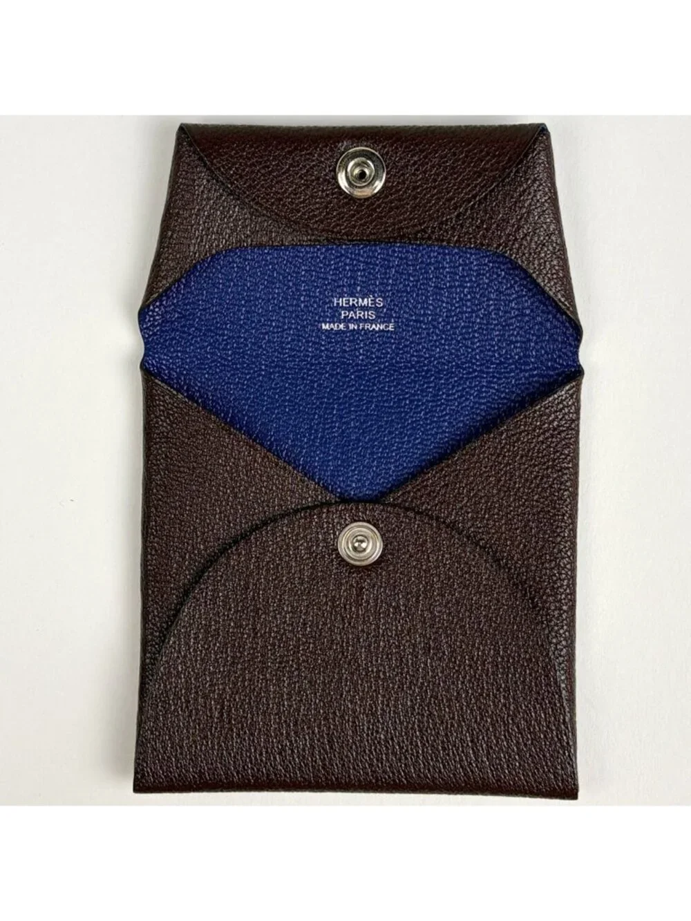 Hermes Bastia Verso Coin Case Chevre Brown